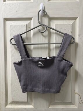 💙 Puma Gray Ribbed Crop Tank
